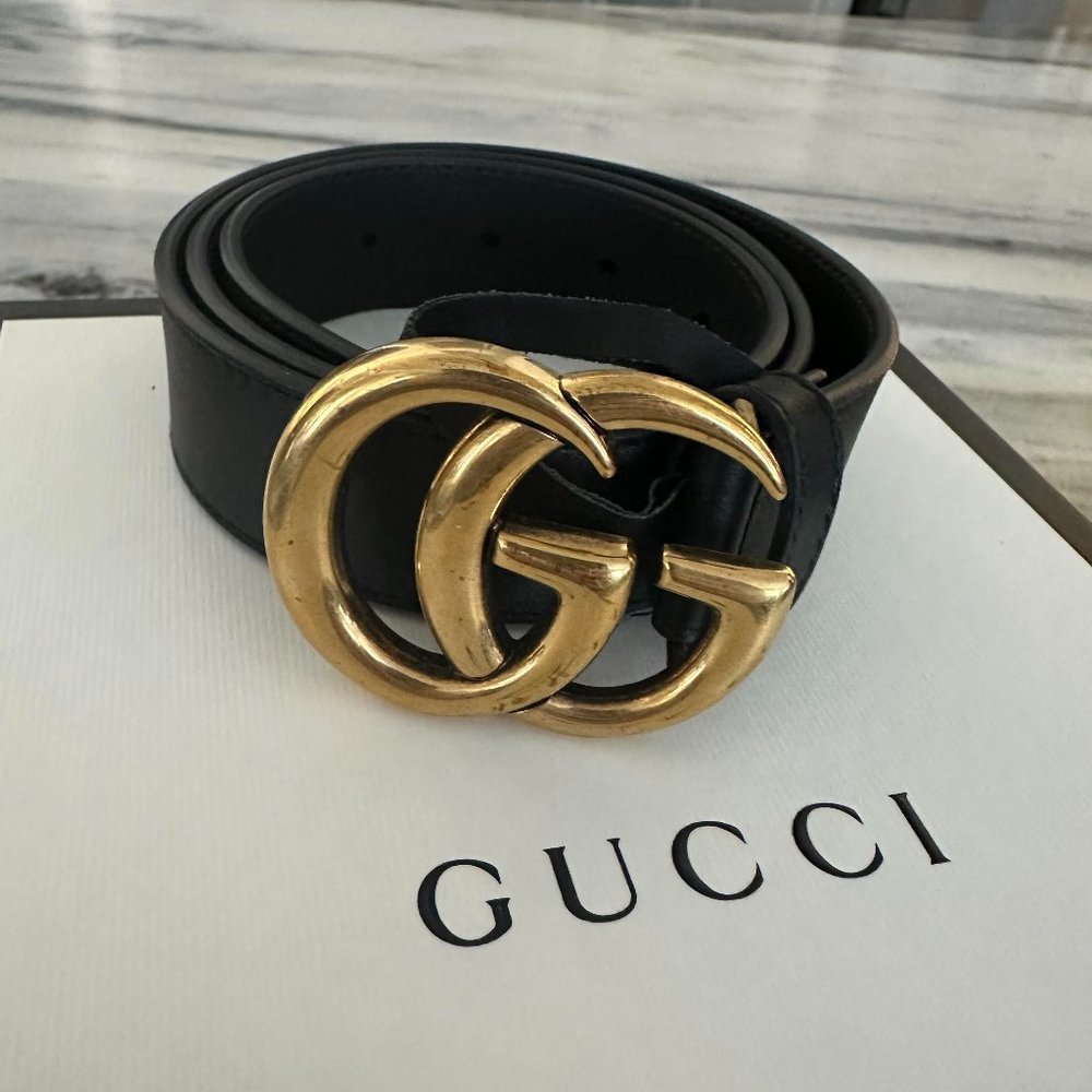 100% Authentic Gucci Marmont Belt with Gold Hardware